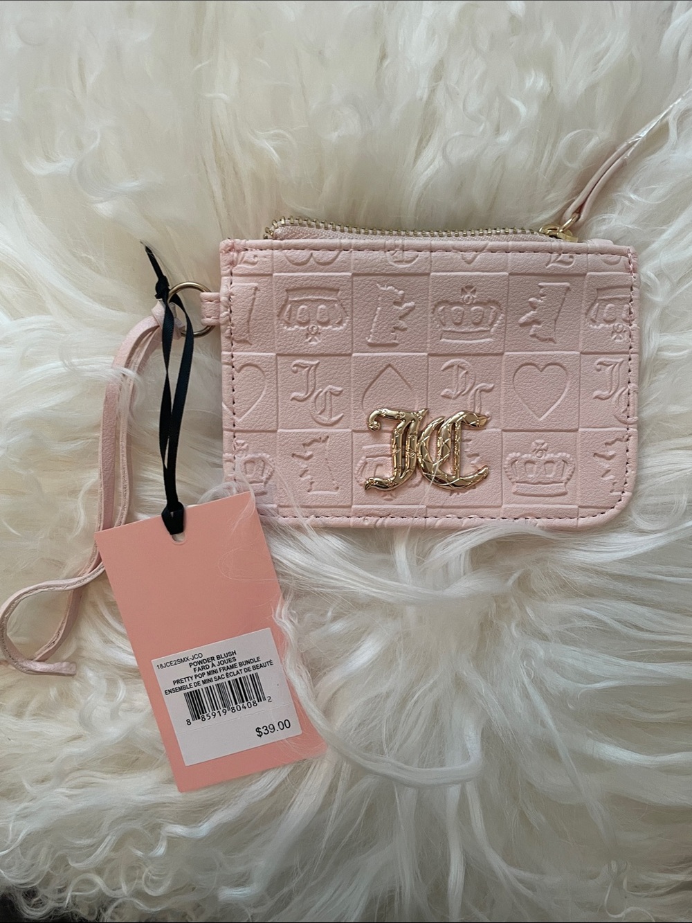 🎀JUICY COUTURE NWT Pink Zip Card Holder Wallet - Picture 2 of 10